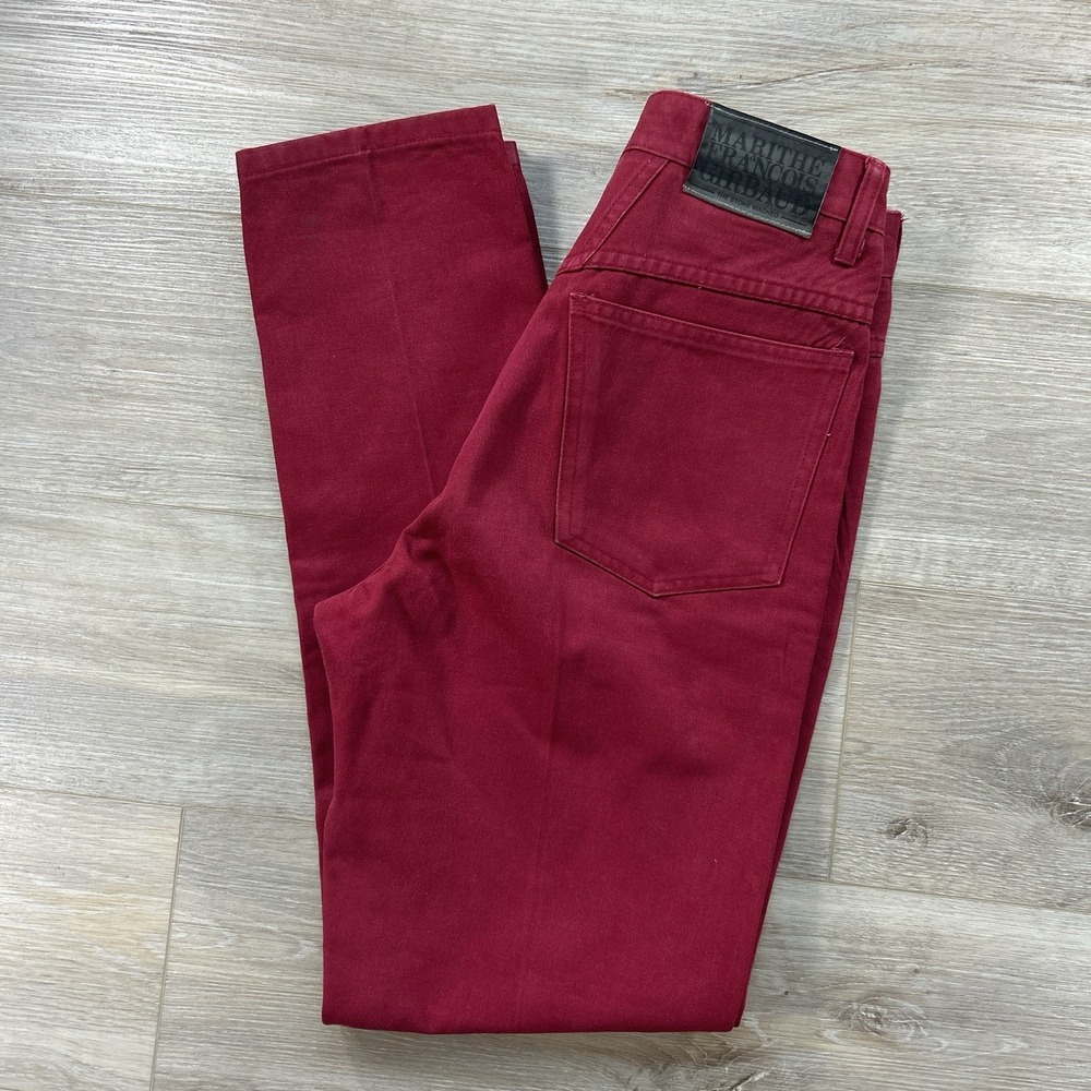 Vintage Marithe Girbaud Francois Size 7/8 Red High-Rise Tapered Jeans 90s